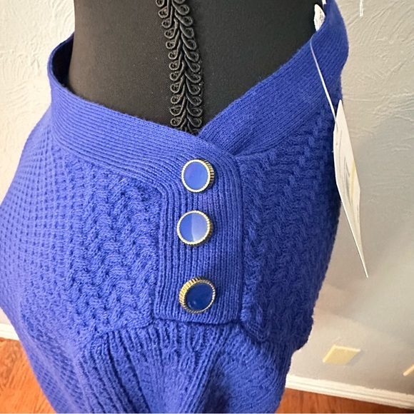 Rafaella Sapphire Blue Tie Front Knit Top | Size M | NWT - Picture 7 of 15